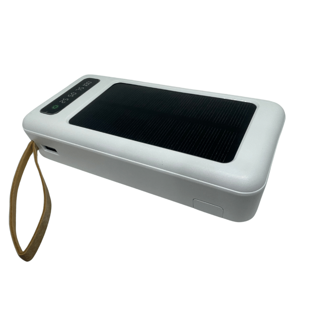 УМБ Павербанк HY-519 20000 mAh з сонячною панеллю, екраном, ліхтариком Білий + Вбудований кабель-адаптер 4 в 1 - Фото 2 УМБ Павербанк HY-519 20000 mAh з сонячною панеллю, екраном, ліхтариком Білий + Вбудований кабель-адаптер 4 в 1 - изображение 2