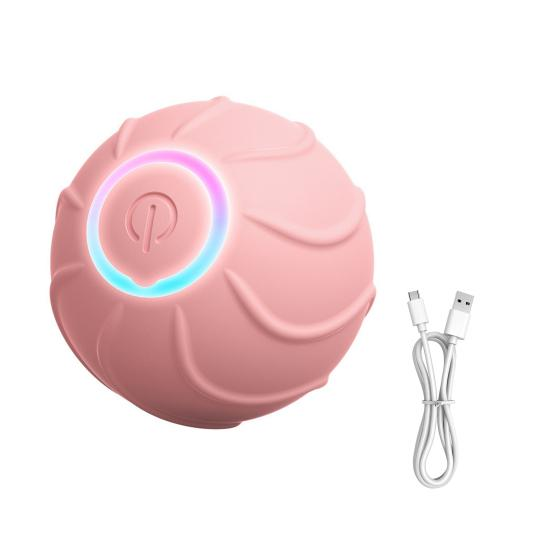 Интерактивная подпрыгивающая игрушка для котов и собак, смарт-мячик Petgravity с usb зарядкой Розовый - изображение 2