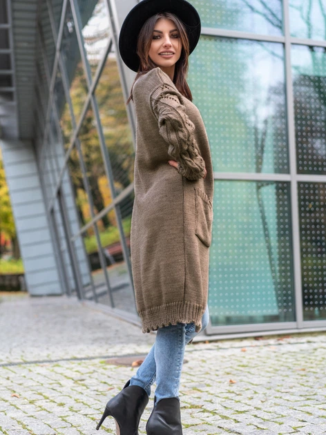 Kardigan damski Merribel Delaina One Size Brązowy (5907621624026) - obraz 2