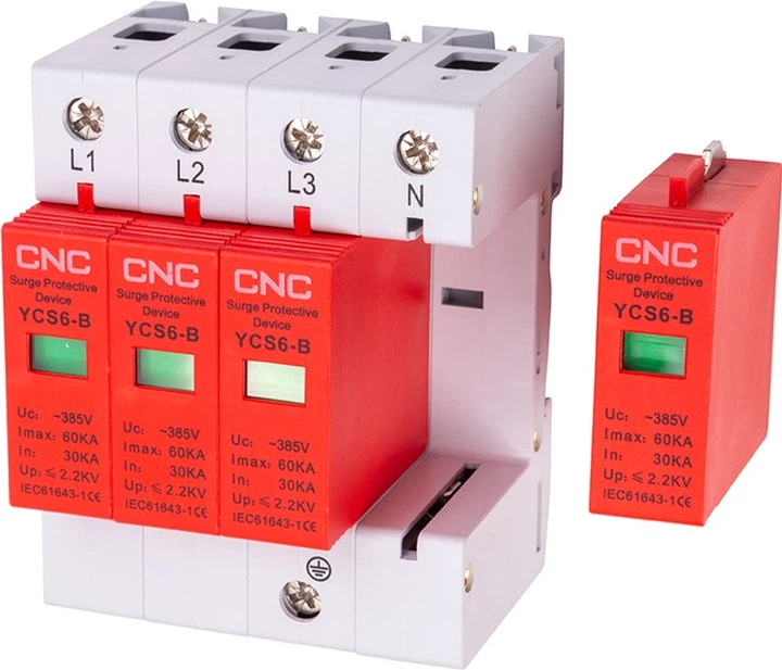 Обмежувач імпульсних перенапруг CNC YCS6-B 4P 30-60KA 385V (NV821716) - зображення 4