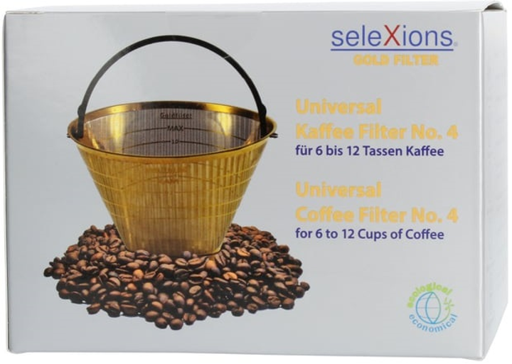 Filtr do kawy Moccamaster Selexions 1 x 4 stalowy wielorazowy Złocisty (601040010) - obraz 6
