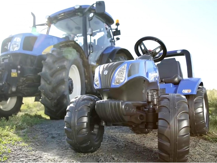 Traktor dziecięcy Falk New Holland na pedały z przyczepą Niebieski (3016200309024) - obraz 5