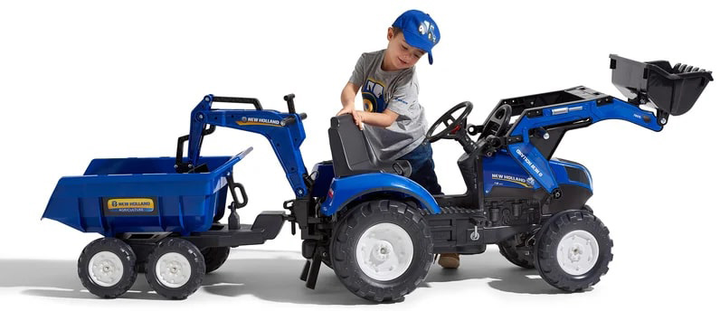 Traktor dziecięcy Falk Ranch na pedały z przyczepą Niebieski (3016203090233) - obraz 6