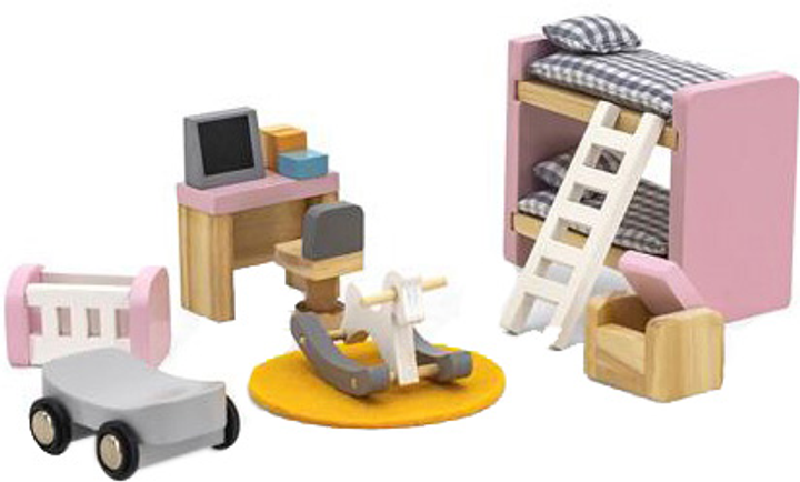Drewniane mebelki dla lalek Viga Toys PolarB Pokój dziecięcy (6971608440366) - obraz 3