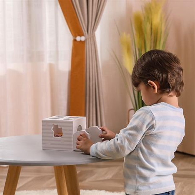Дерев'яний сортер з брязкальцями Viga Toys PolarB Будиночок для звірят (6971608440526) - зображення 7