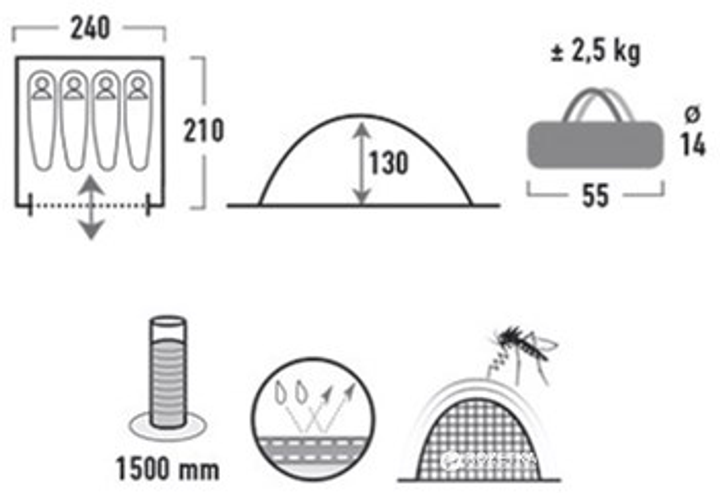 Намет High Peak Monodome 4 10164 (4001690101646) - зображення 4