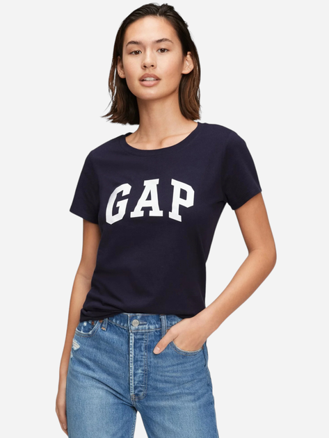 T-shirt damski basic GAP 268820-00 S Granatowy (1200022714582) - obraz 1