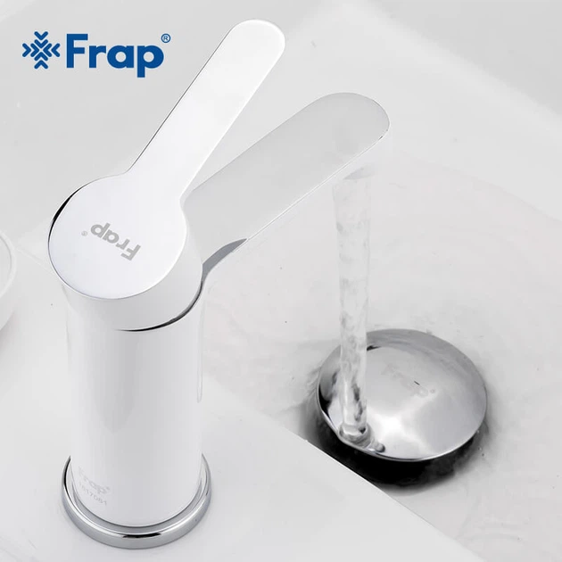 Кран для раковини однозахватний FRAP H41 F1041 білий латунь 1033657 - зображення 4