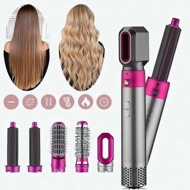Стайлер Фен-Щётка Hot Air Styler 5 В 1 Браш Расческа В Кейсе для укладки волос - изображение 4