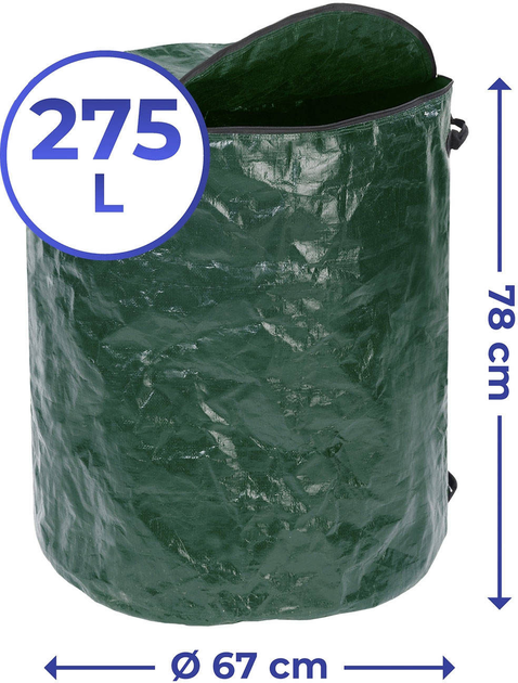 Torba ogrodowa Maximex z zamkiem błyskawicznym pokrywą i 2 uchwytami 275 l (4008838230800) - obraz 5