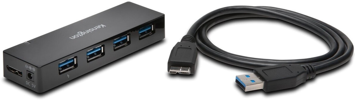 USB-хаб Kensington UH4000C 4-port USB 3.0 Hub Black (K39122EU) - зображення 2