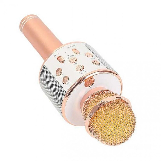 Мікрофон караоке WSTER WS-858 Bluetooth rose gold - зображення 4