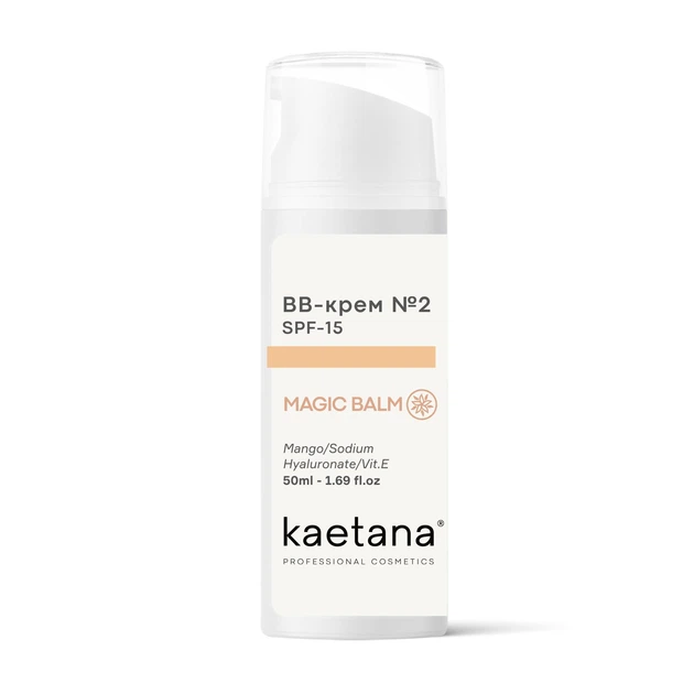 ВВ крем №2 тон теплый беж с spf 15 и гиалуроновой кислотой 50мл Kaetana - Фото 1 ВВ крем №2 тон теплый беж с spf 15 и гиалуроновой кислотой 50мл Kaetana - изображение 1