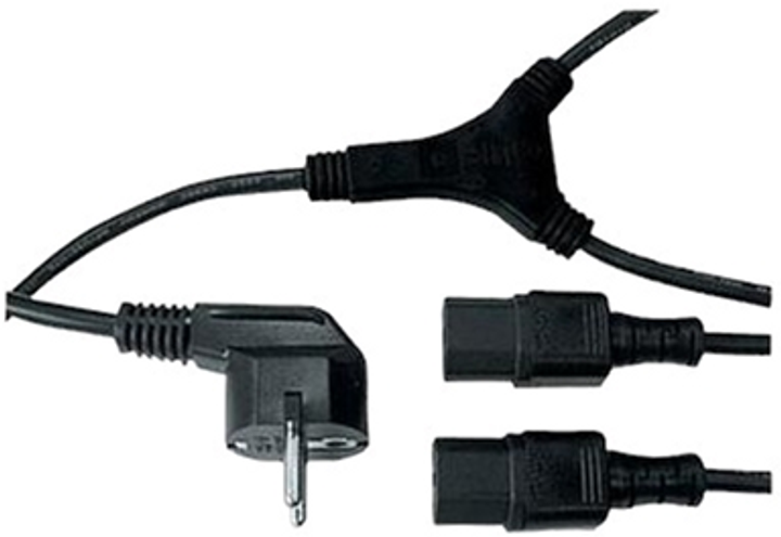 Kabel zasilający Logo CEE7 - 2 x C13 230V 2 m Czarny (8590274659209) - obraz 1