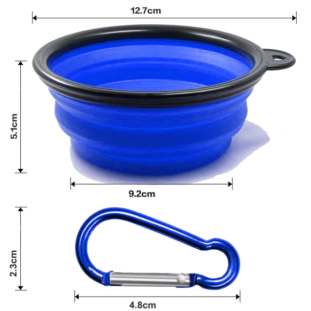 Дорожная складная силиконовая миска для собак Smart Pet, на 0,25 л, Blue - изображение 3