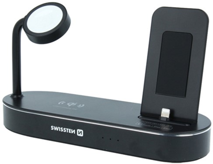 Bezprzewodowa stacja ładowania Swissten 4 in 1 Wireless Docking Station USB-C Black (22055600) - obraz 1