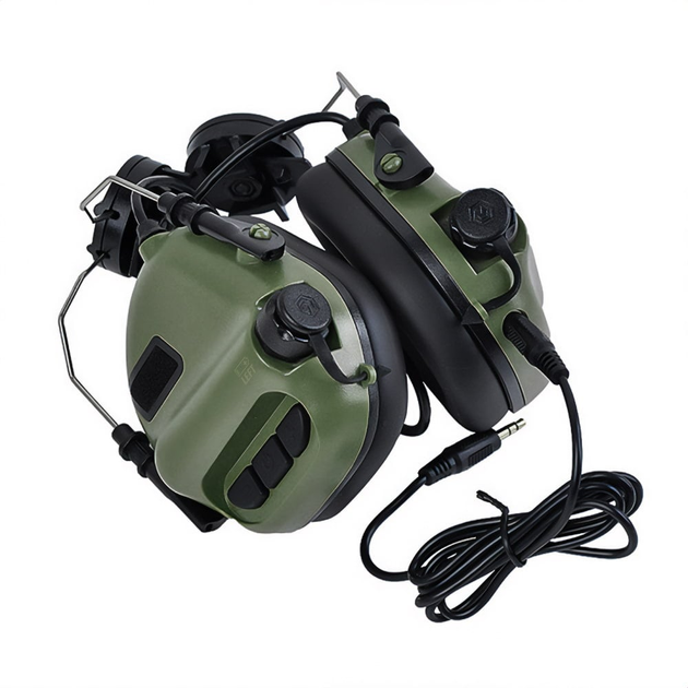 Активные защитные наушники Earmor M31H MARK3 ARC(FG) Olive с креплением на шлем (96-00046) - изображение 1