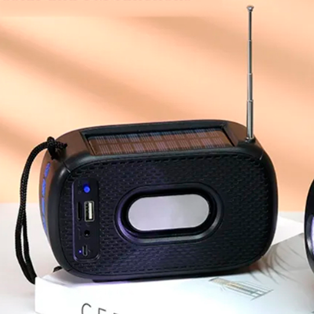 Портативная колонка TG 632 c функцией громкой связи, радио, фонарь, солнечная батарея, синяя - Фото 2 Портативная колонка TG 632 c функцией громкой связи, радио, фонарь, солнечная батарея, синяя - изображение 2