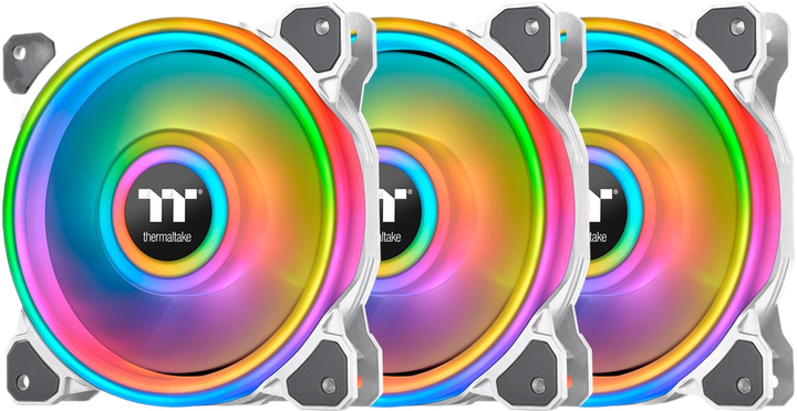 Zestaw wentylatorów Thermaltake Riing Quad 14 RGB 3 Pack White (4713227523356) - obraz 1