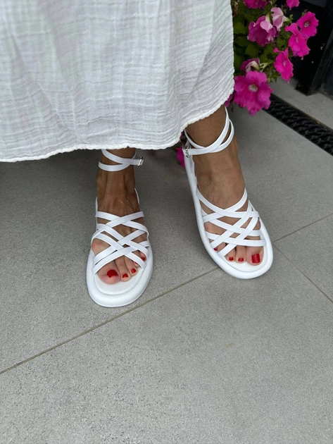 Босоножки женские ShoesBand Белые натуральная кожа 37 (24 см) (S27121-1) - изображение 4