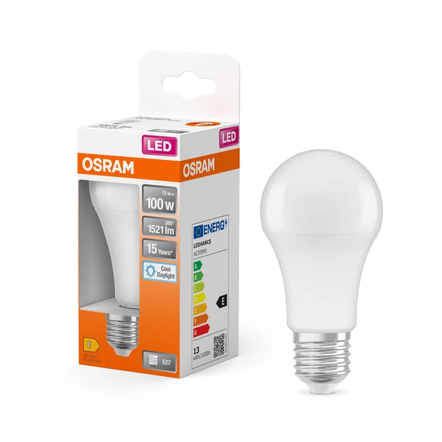 Лампа LED 13W 220V 1521lm 6500K E27 60x118mm груша [4058075304277] LED STAR CLASSIC A OSRAM - зображення 5