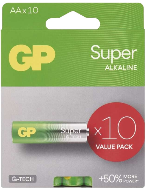 Baterie alkaliczne GP AA LR6 Super 10 szt (4891199224072) - obraz 1