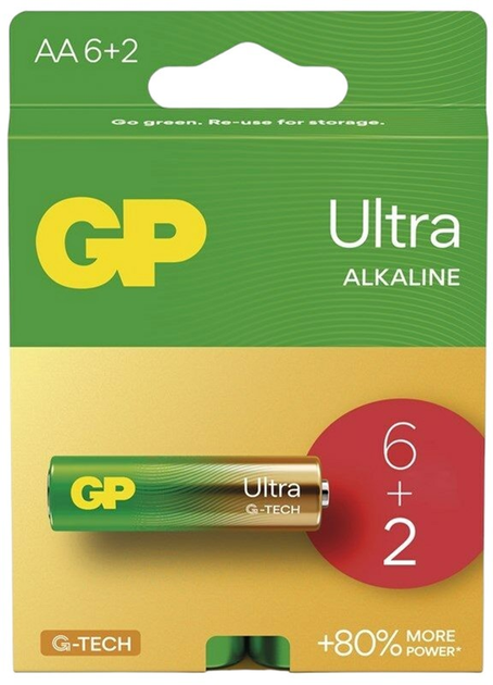 Baterie alkaliczne GP AA LR6 Ultra 8 szt (4891199219665) - obraz 1