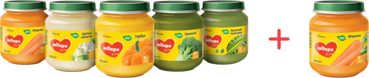 Набор Milupa Мои первые овощи 125 г х 6 шт (4820226169444) 
