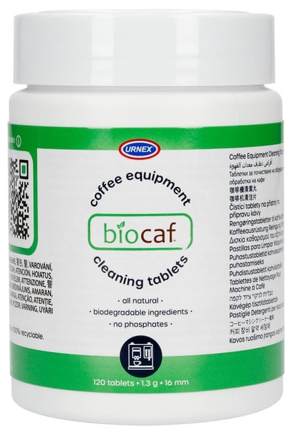Tabletki czyszczące Urnex Biocaf do sprzętu kawowego 120 szt (1001000083) - obraz 1