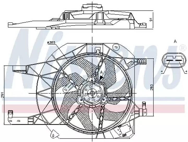 Вентилятор охолодження двигуна NISSAN PRIMASTAR,OPEL VIVARO, NISSENS (85883) - зображення 1