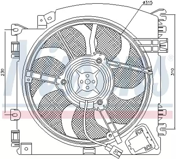 Вентилятор охлаждения двигателя NISSAN NOTE, RENAULT CLIO, NISSENS (85598) - изображение 1