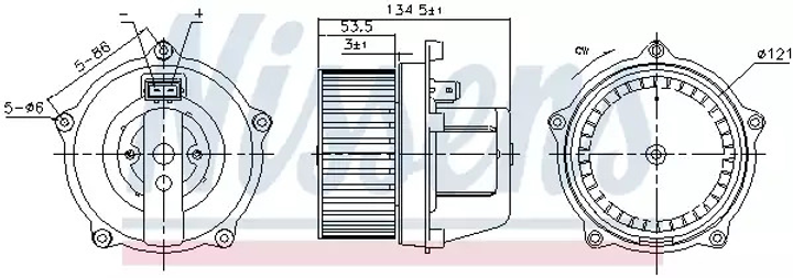 Вентилятор салона VW TRANSPORTER, NISSENS (87444) - изображение 1