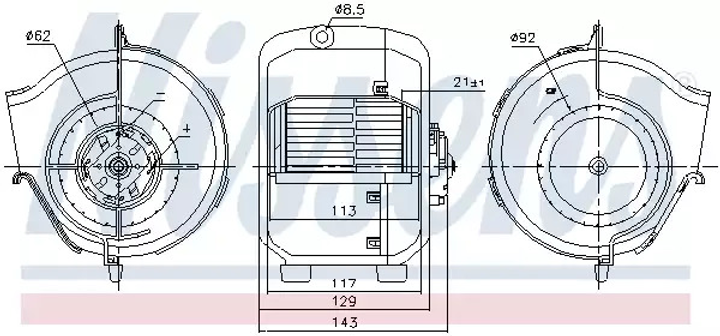 Вентилятор салона AUDI COUPE, VW PASSAT, NISSENS (87768) - изображение 1