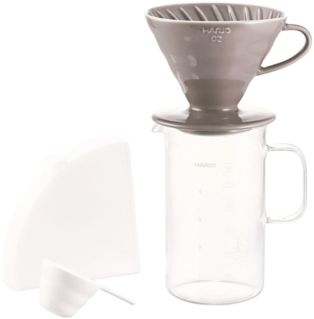 Zestaw Hario Craft Science V60-02 Dripper + Pojemnik 600 ml + Łyżka miarowa + Filtry papierowe 40 szt (4977642164758) - obraz 1