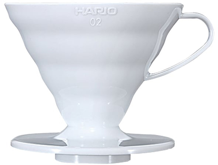 Пуровер Hario V60-02 Пластиковий Білий (4977642730472) - зображення 1