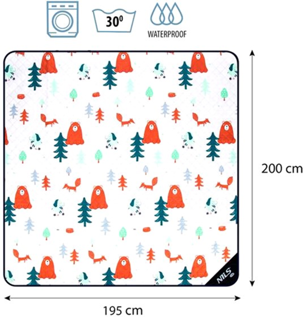 Koc Nils Camp NC8028 piknikowy Las 195x200 cm (5907695546231) - obraz 3