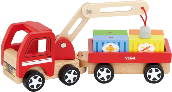 Drewniany samochodzik Viga Toys Żuraw samochodowy (6934510506902) - obraz 3