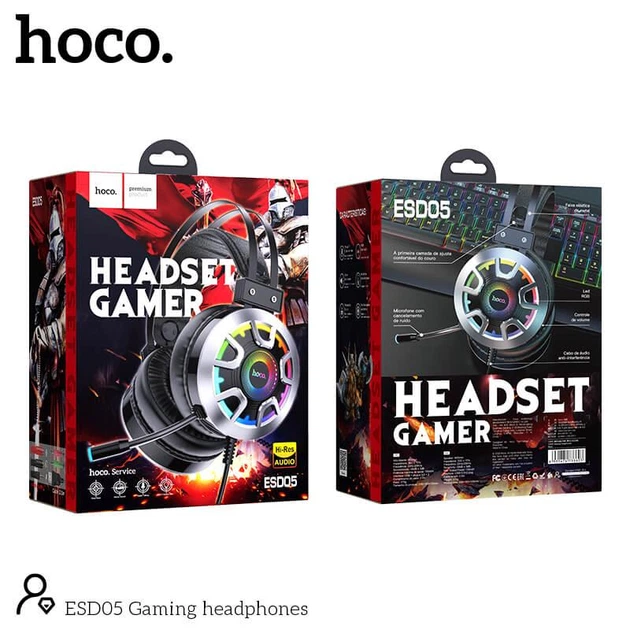 Навушники HOCO Gaming LED headphones Hi-Res ESD05 4758584 - зображення 7