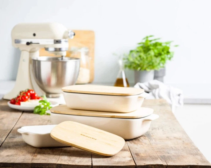 Форма для запікання з кришкою KitchenAid CC006105-001 6,5х15,5х26 см 0.9 л кремова 4759085 - зображення 7