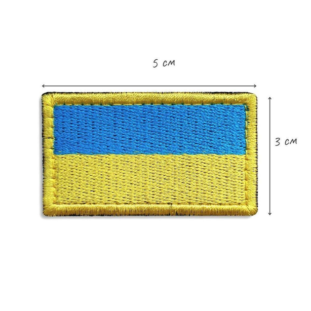 Шеврон 2 шт, нашивка на липучке Флаг Украины, вышитый патч 3х5 см 4330068 - изображение 2