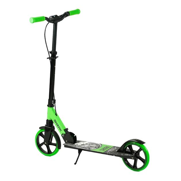 Самокат двухколесный Best Scooter, колеса PU, 1 амортизатор, с ручным тормозом, зажим руля. Black and Green - изображение 6