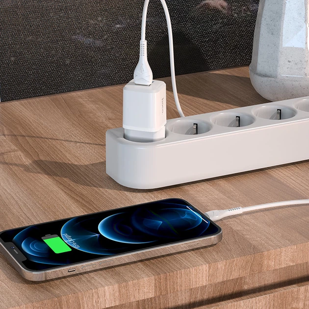 Адаптер мережний HOCO Lightning Cable Briar dual port charger set N8 | 2USB, 2.4A | (Safety Certified) 4756068 - зображення 5