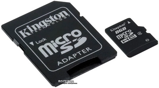 Карта памяти Kingston MicroSDHC 8GB Class 4 (SDC4/8GB) - Фото 2 Карта памяти Kingston MicroSDHC 8GB Class 4 (SDC4/8GB) - изображение 2