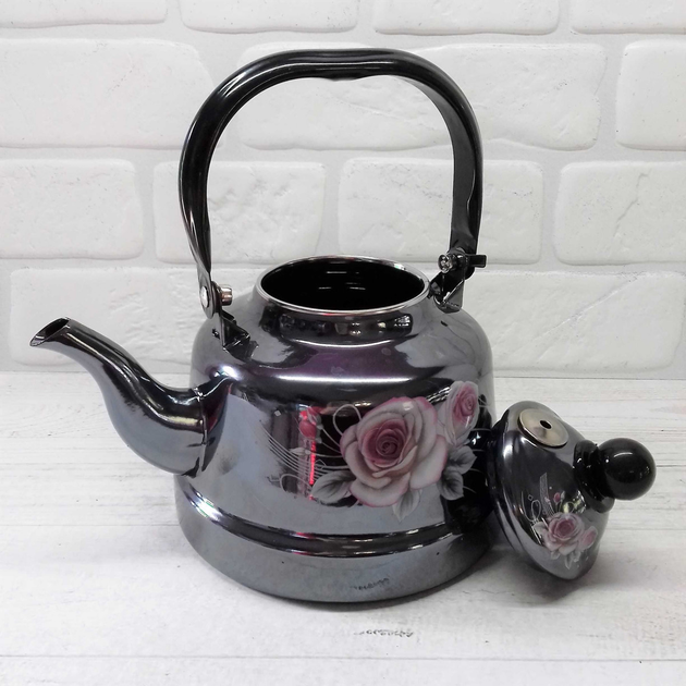 Чайник на плиту Edenberg Розы EB-3355-Roses-Black 1.7 л черный 4590078 ...