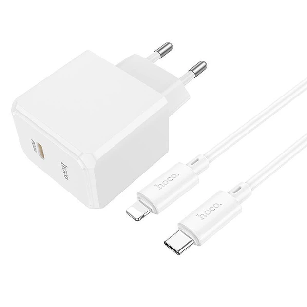 Адаптер мережевий HOCO Type-C до Lightning cable Ocean single port charger CS13A | 1type-C, 20W/3A, PD/QC| - Фото 8 Адаптер мережевий HOCO Type-C до Lightning cable Ocean single port charger CS13A | 1type-C, 20W/3A, PD/QC| - зображення 8