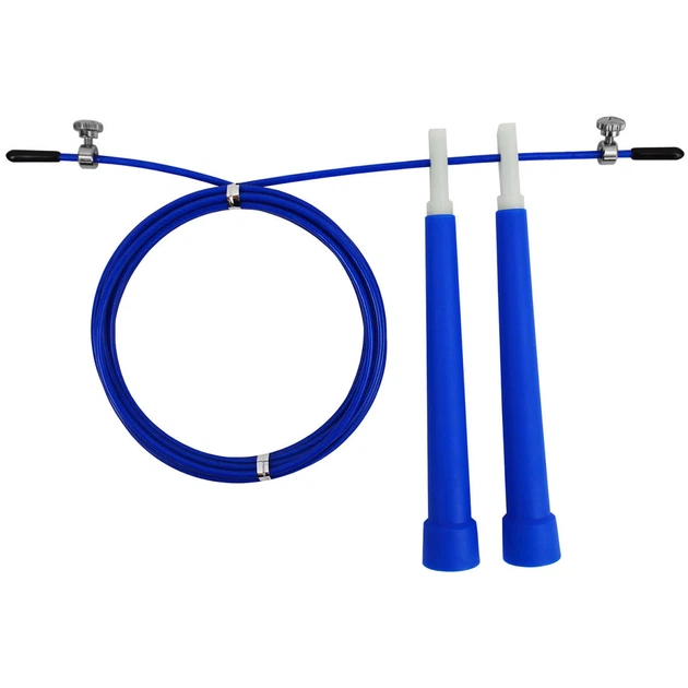 Скоростная скакалка EasyFit Speed Cable Rope 3 м со стальным тросом синяя 4697907 - изображение 3