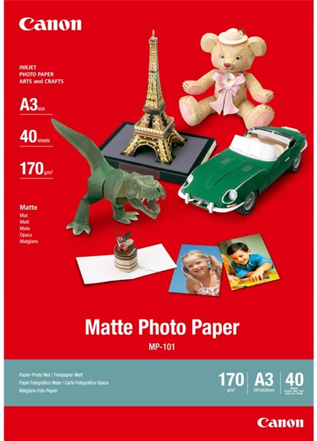 Фотопапір Canon Matte Photo Paper MP-101 Матова A3 170 g/м² 40 аркушів (7981A008) - зображення 1