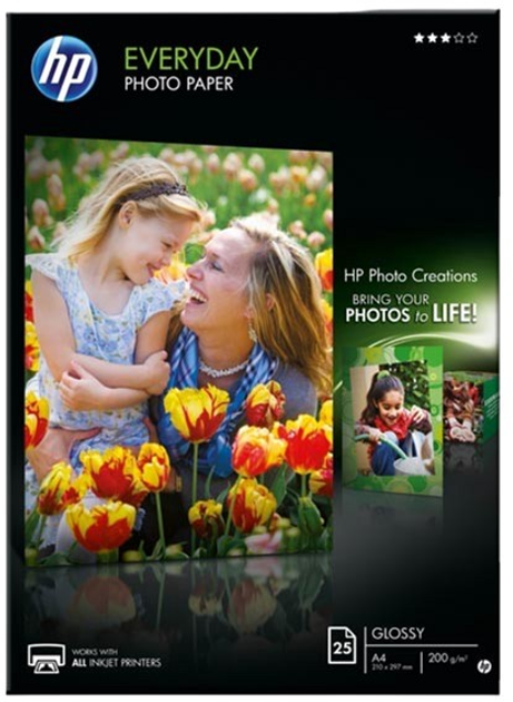 Фотопапір HP Everyday Glossy Photo Paper A4 Глянець 200 г/м² 25 аркушів (0829160102795) - зображення 1