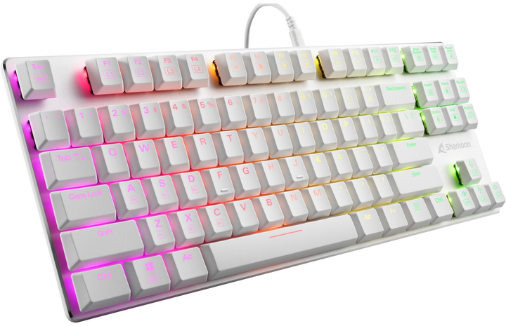 Клавіатура дротова Sharkoon PureWriter TKL RGB Kailh Choc Low Profile Red USB White (4044951034284) - зображення 2