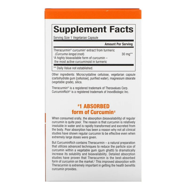 Теракурмин куркумин Natural Factors CurcuminRich Theracurmin Curcumin ...